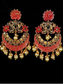 Reverse Ad Earrings With Meenakari Work